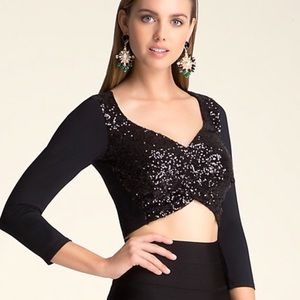 Bebe Sequin Crop Top